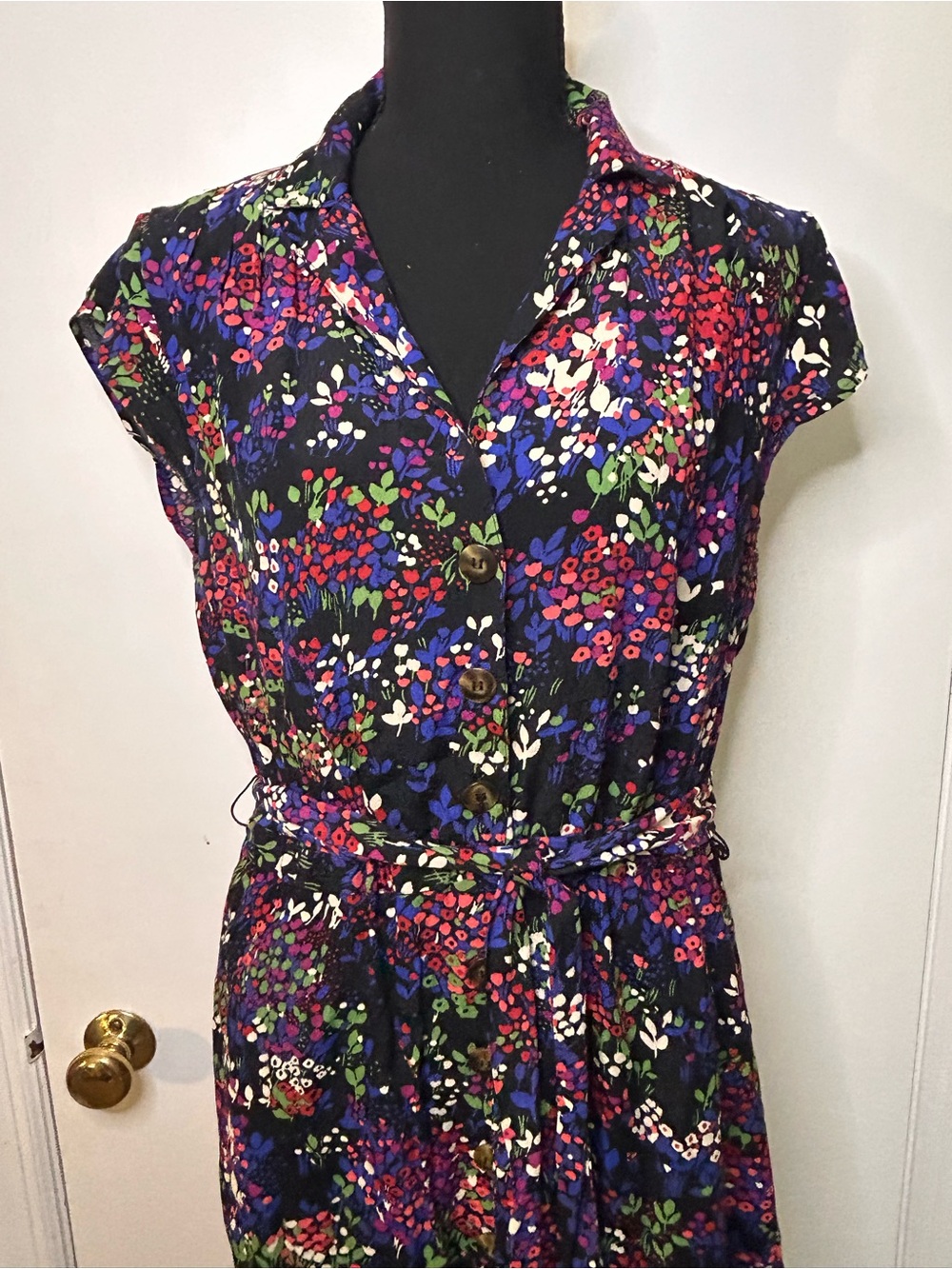 CONVERSATIONS BY ANTHROPOLOGIE 35 of 52 FLORAL MIDI DRESS SIZE 8 - Picture 2 of 10